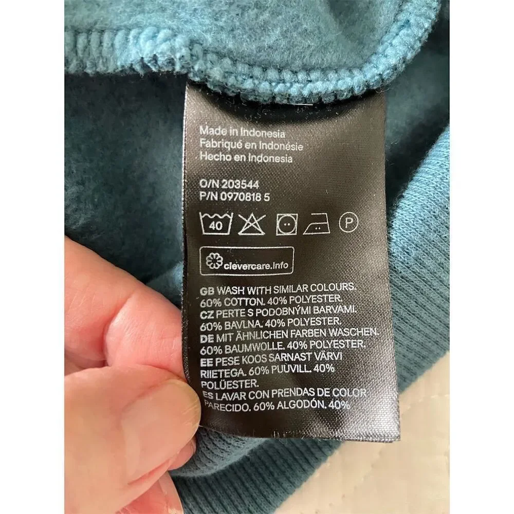 H&M Essentials Men's Relaxed Fit Crewneck Sweatshirt Dark Turquoise Size XS​